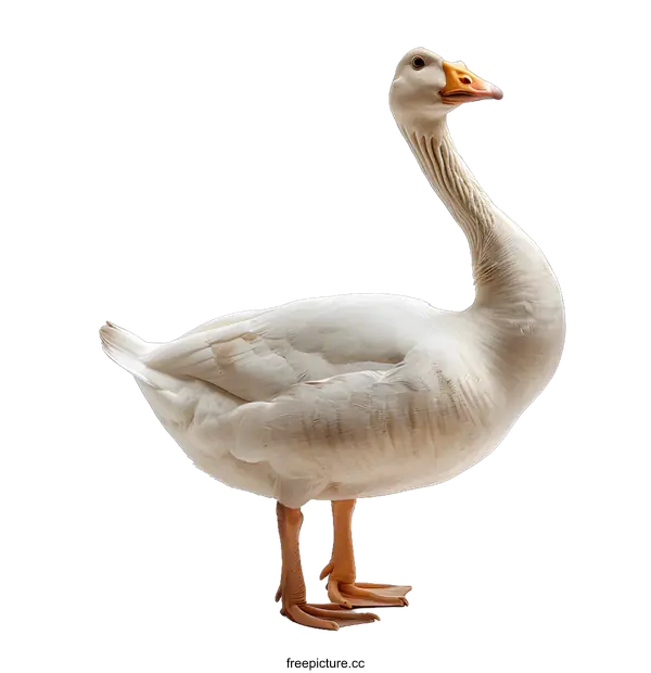 [Transparent Background PNG]White Goose Standing on White Background