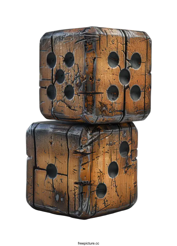 [Transparent Background PNG]A pair of wooden dice