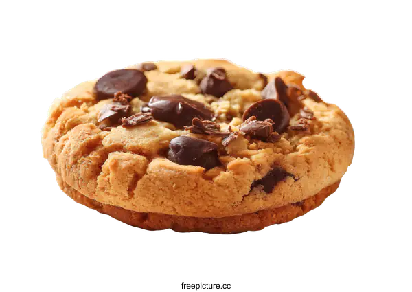 [Transparent Background PNG]Close-up of a Chocolate Chip Cookie