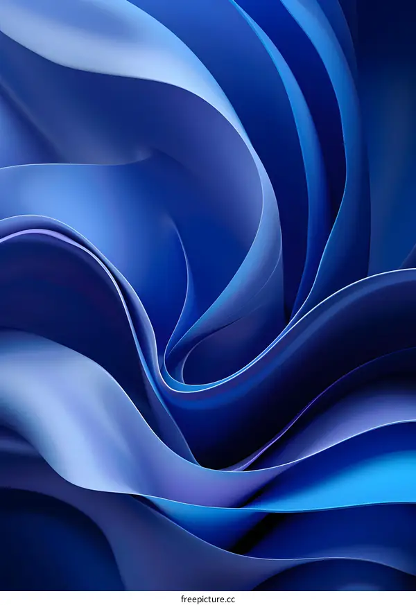 Abstract Blue Curved Shapes Background