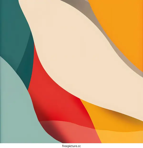 Abstract Colorful Background With Curves Design