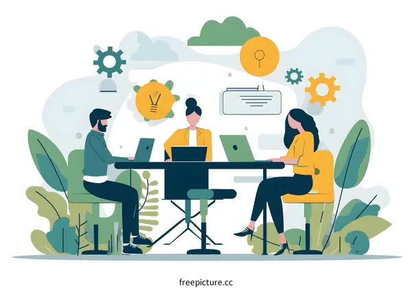 Business Team Working Together on Creative Project