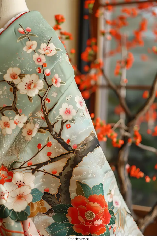 A kimono with a floral pattern
