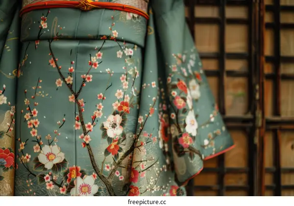 Kimono with cherry blossoms