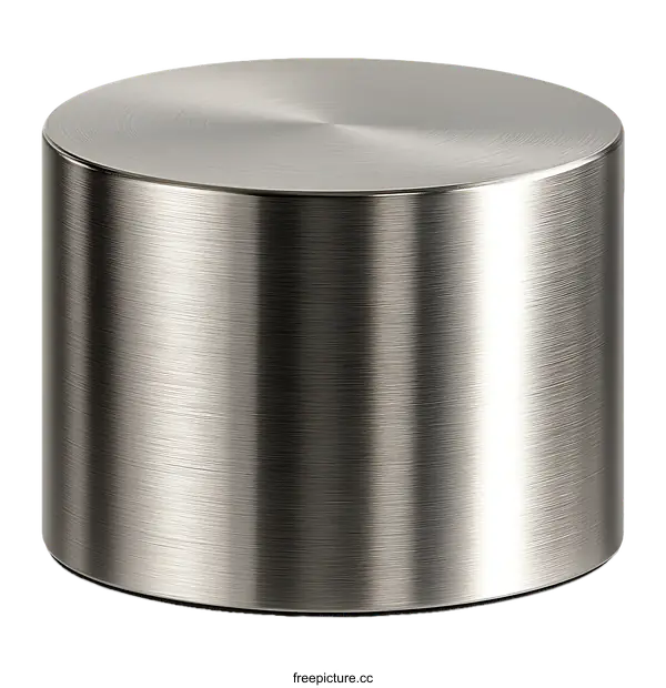 [Transparent Background PNG]Brushed Stainless Steel Cylinder