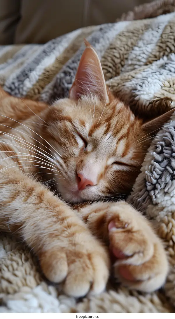 Ginger Cat Sleeping Peacefully