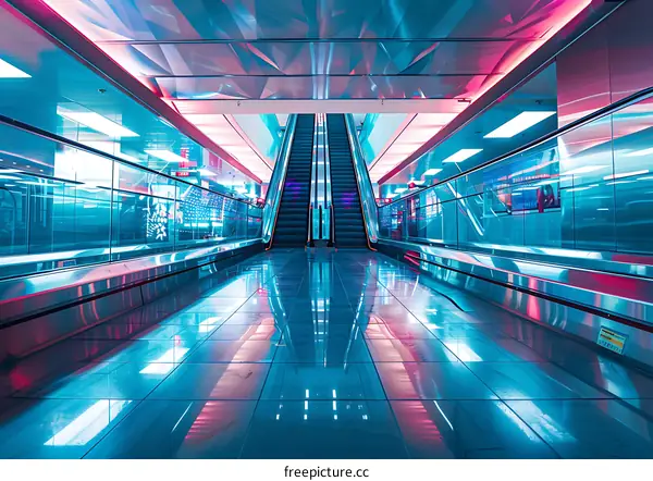 Modern Escalator in a Futuristic Architecture