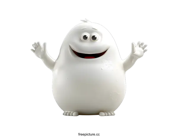 [Transparent Background PNG]Cute white marshmallow cartoon character