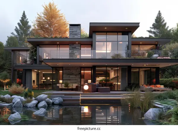 Modern Luxury Villa with Courtyard and Pool