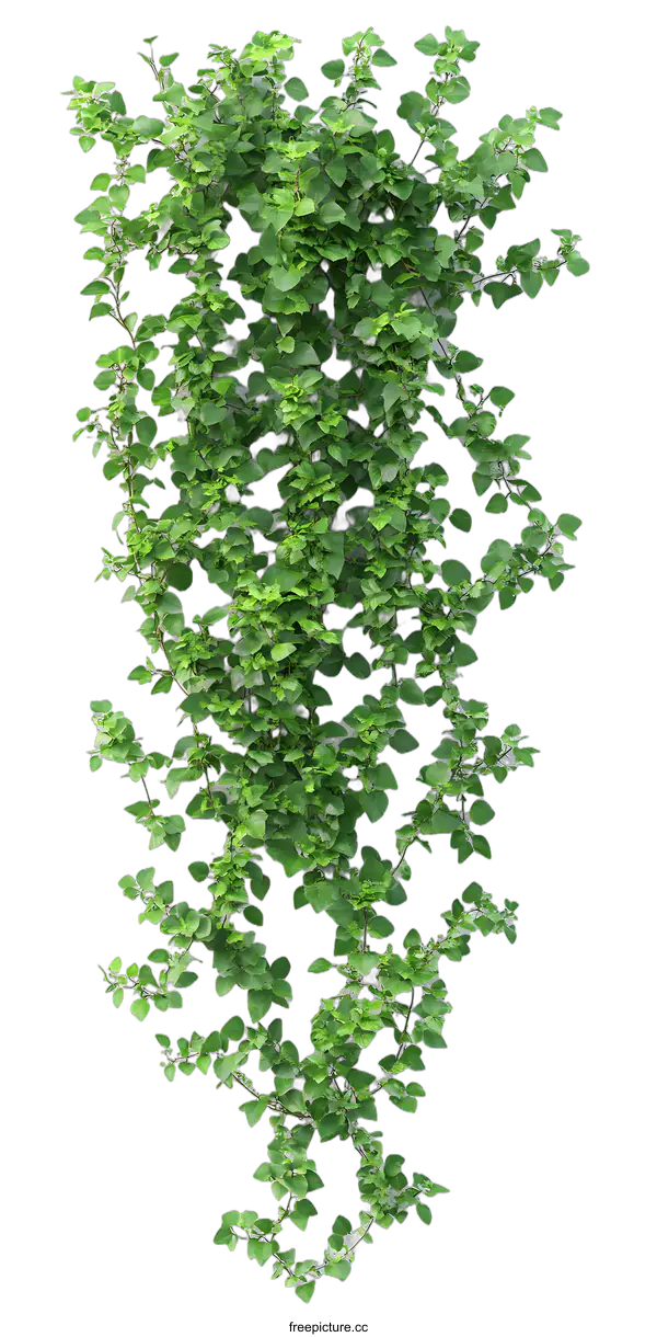 [Transparent Background PNG]Green Vine Plant on White Wall Background