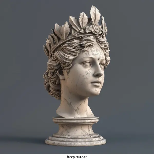 Marble sculpture of a womans head
