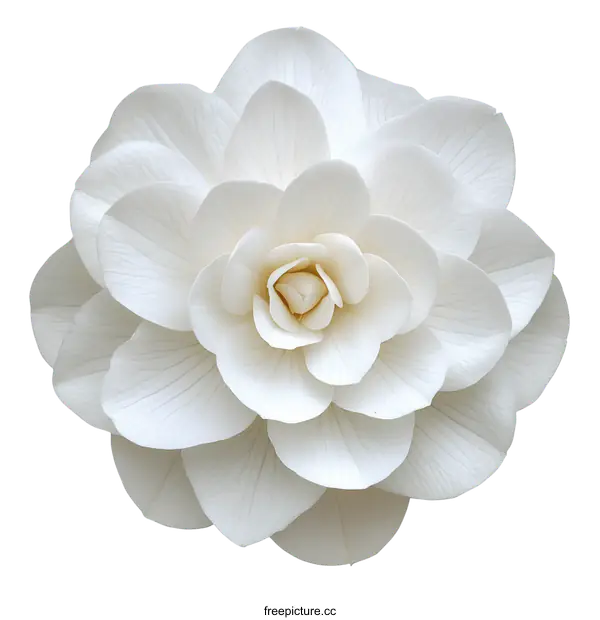 [Transparent Background PNG]Close-up of a Beautiful White Camellia Flower
