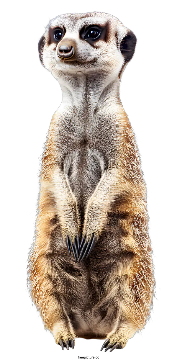 [Transparent Background PNG]Cute Meerkat Sitting on White Background