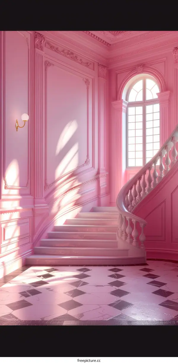 Pink Mansion Interior Design Illustration