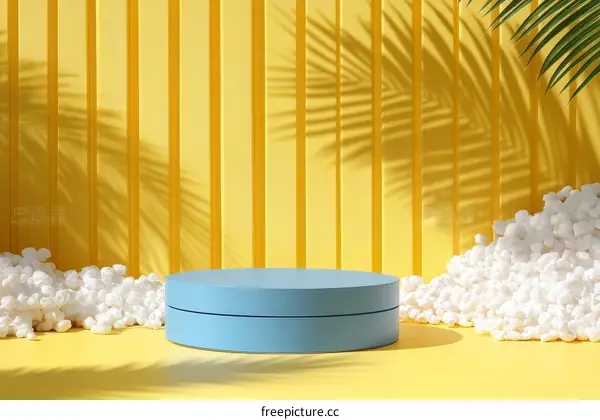 Stylish Minimalist Pastel Yellow and Blue Product Display