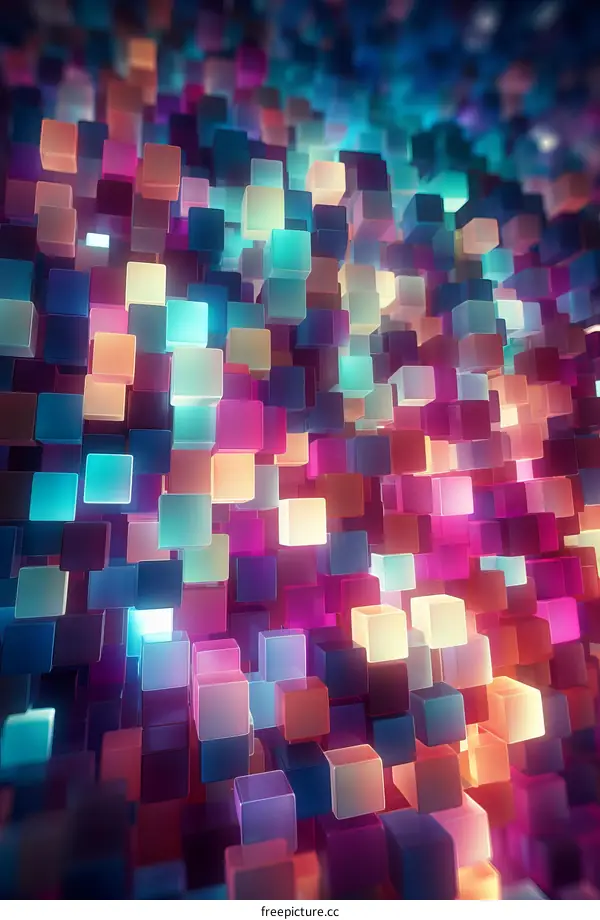 Abstract Colorful 3D Cube Pattern