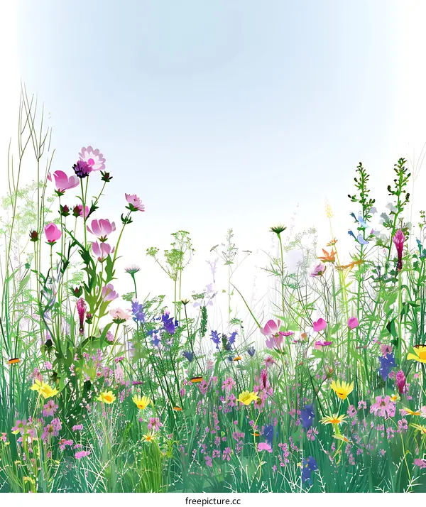 Summer Wildflower Meadow Illustration