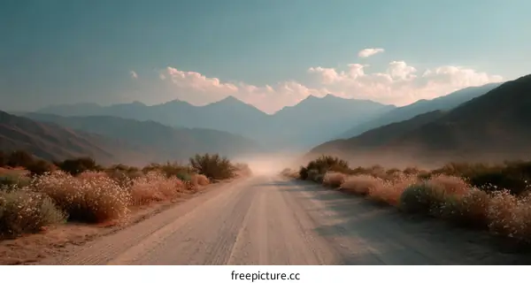 Desert Mountain Road at Sunrise