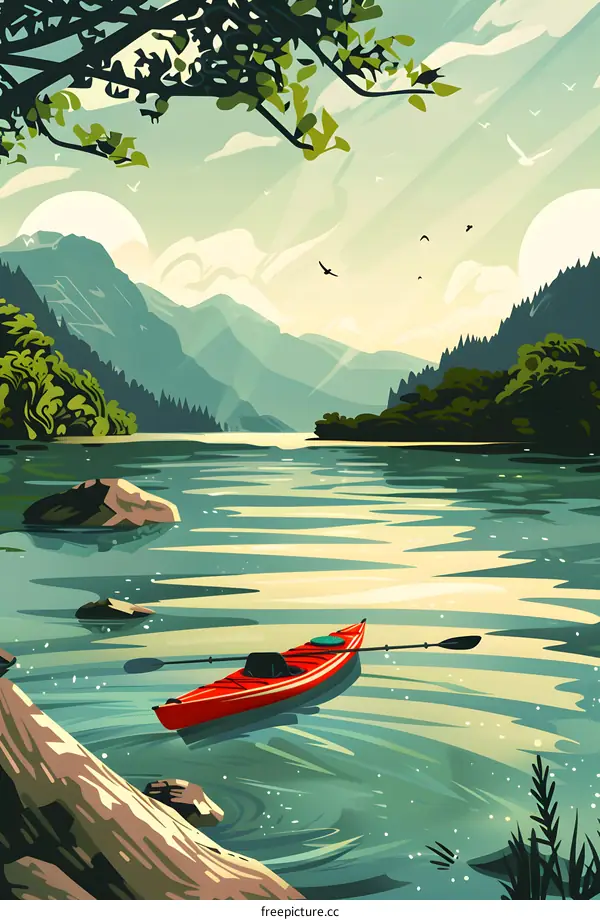 Kayaking in the Mountains and Water