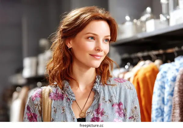 Woman Shopping in a Fashion Store