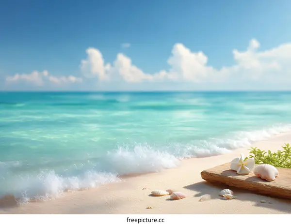 Beautiful Beach Scene with Soft Waves