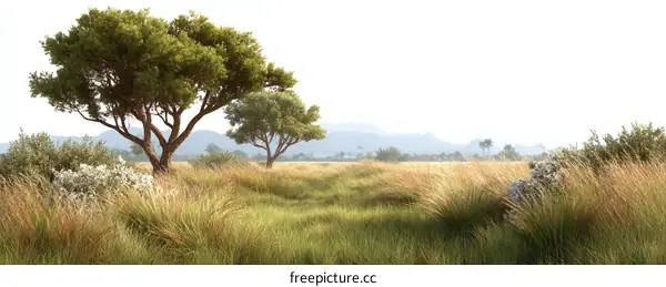 Beautiful Sunny Savannah Landscape