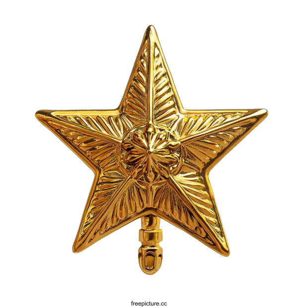 [Transparent Background PNG]Golden Decorative Star Ornament