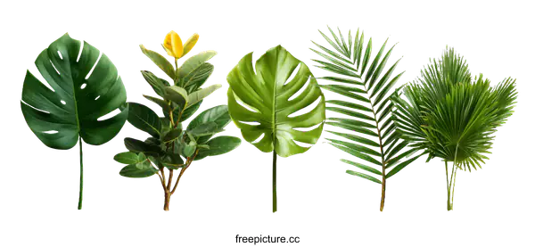 [Transparent Background PNG]Collection of Tropical Leaves and Plants