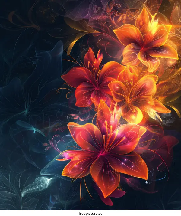 Artistic illustration of flowers