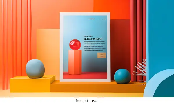 Abstract Minimalist 3D Colorful Geometric Shapes Background