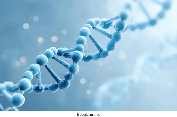 DNA Structure Illustration in Light Blue