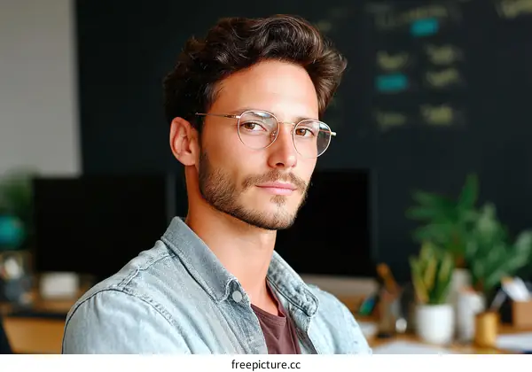 Caucasian Man in Office Setting