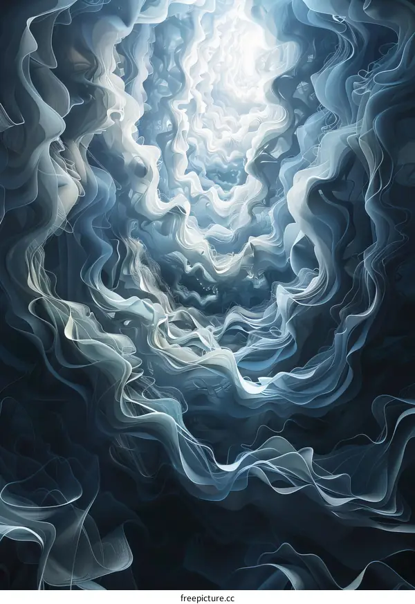 Abstract Blue and White Painting