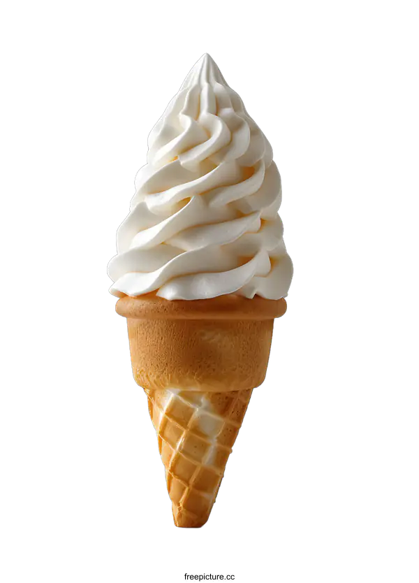 [Transparent Background PNG]Vanilla Soft Serve Ice Cream Cone