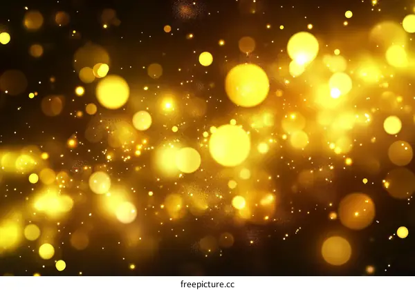 Golden Glittering Bokeh Background