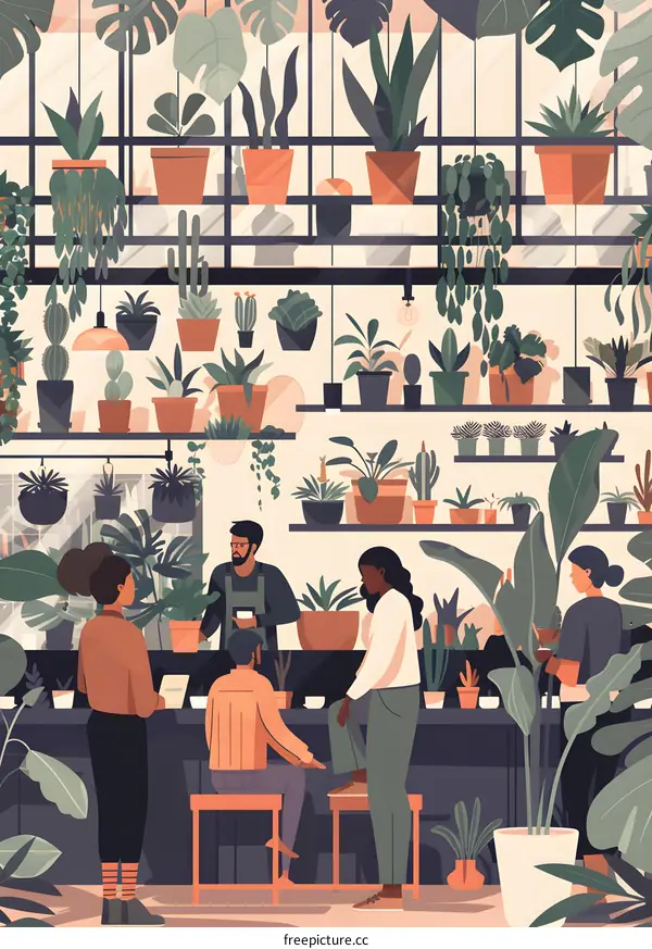 People Buying Plants in a Greenhouse