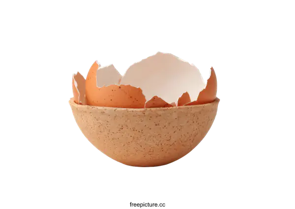 [Transparent Background PNG]Empty Broken Egg Shell in a Bowl