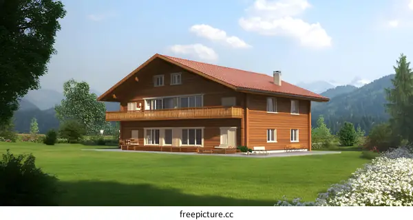 Wooden House With Mountain View