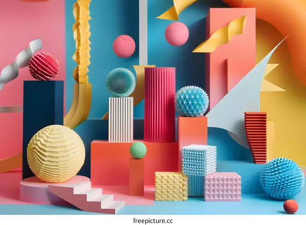 Colorful Abstract Geometric Shapes Background