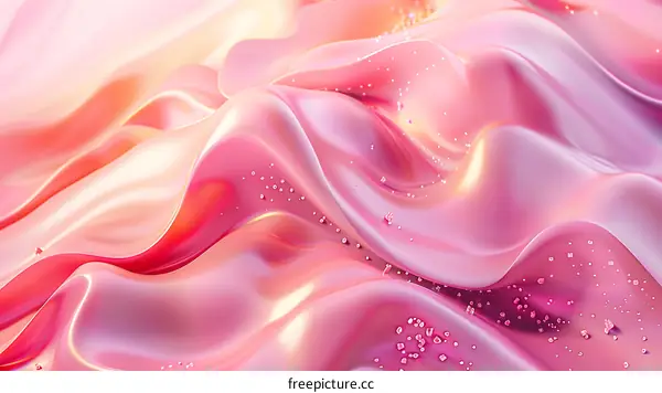 Abstract Pink Wavy Background with Sparkles