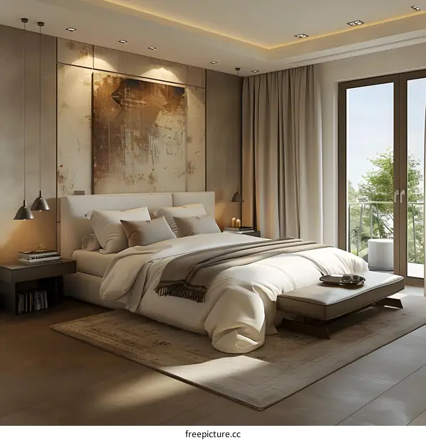 Cozy Bedroom with Balcony