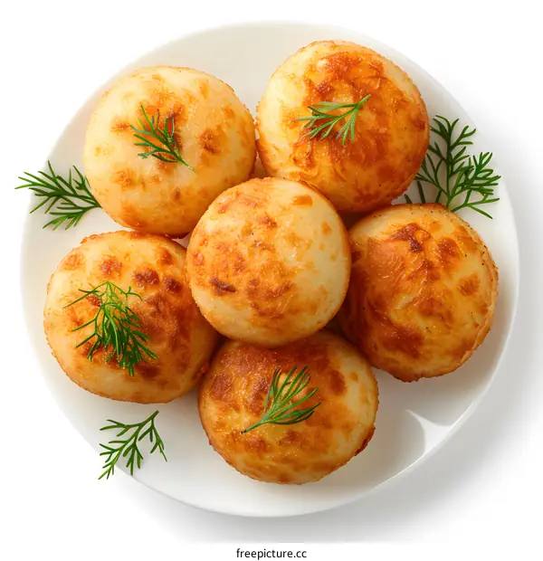 Fried potato pancakes on a white plate