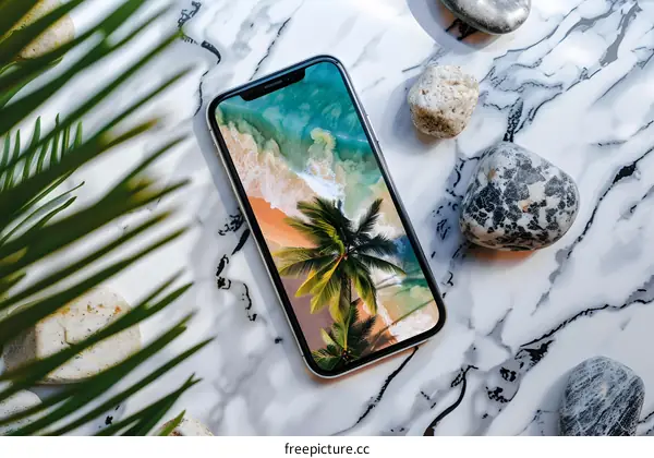 Palm Tree Beach Wallpaper on Smartphone