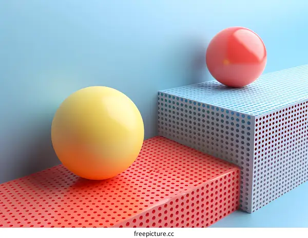 3d rendering of podium and sphere