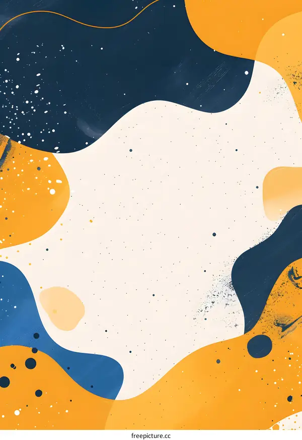 Abstract Background with Blue Yellow and White Shapes