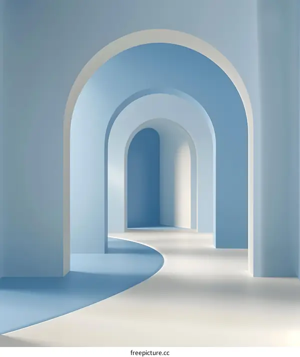 Abstract Blue Archway Interior Design