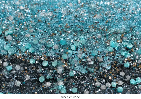 Sparkling Turquoise and Silver Glitter Texture