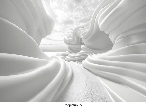 White 3D Abstract Landscape