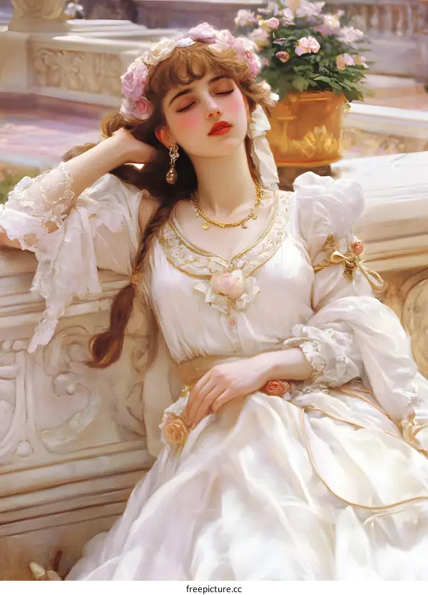 Sleeping Beauty in a White Dress