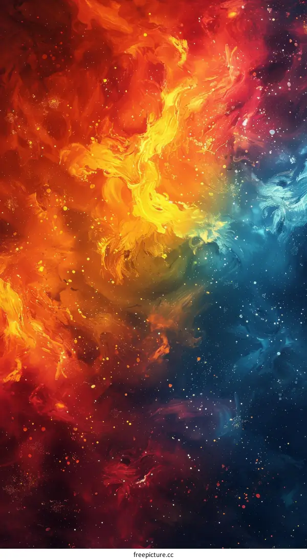 Stunning Colorful Nebula in Space